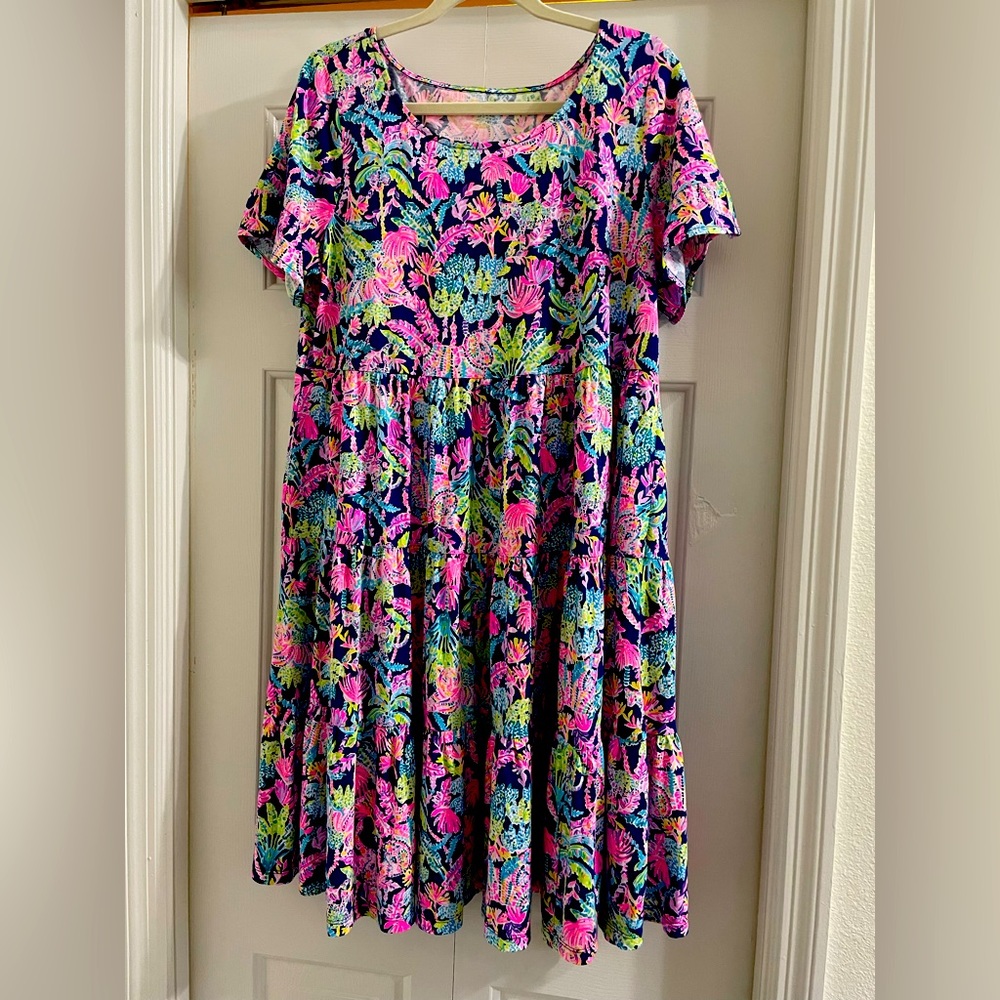 Lilly Pulitzer EEUC Jodee Swing Dress, Oyster Bay Seen and Herd print.